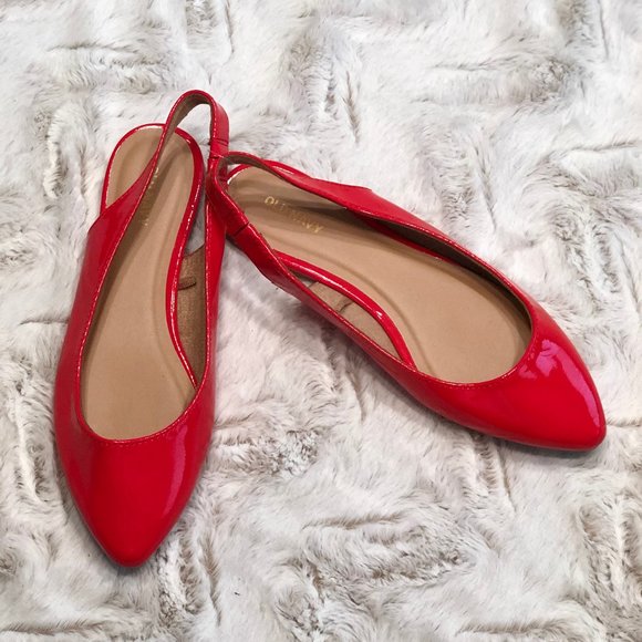 red slingback flats